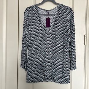 Lascana For Venus Long Sleeve V Neck Top Size M
